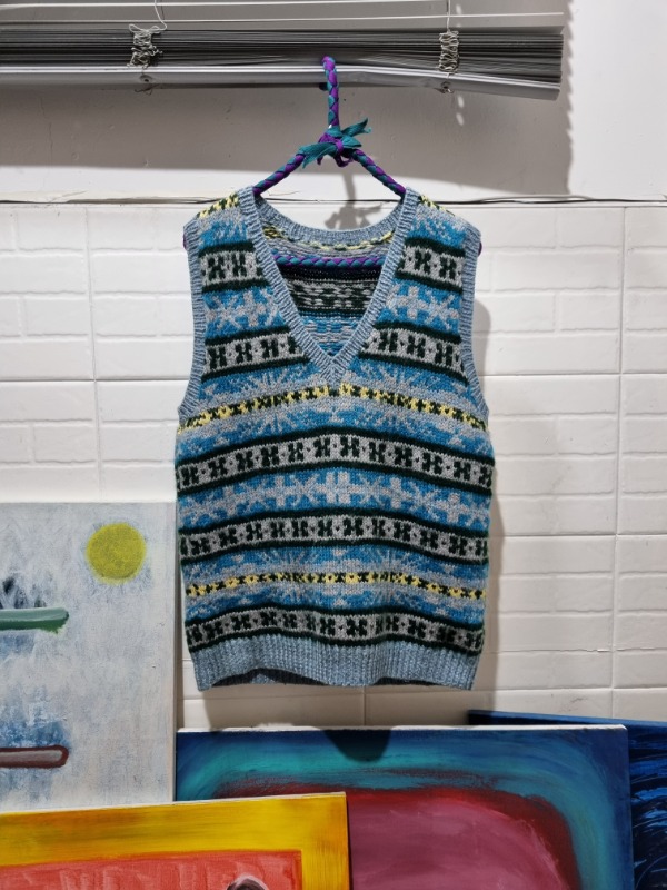 VINTAGE handmade fair isle knit vest