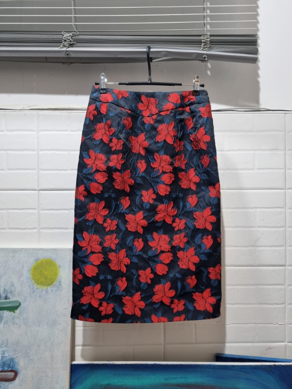 VINTAGE flower pattern midi skirt