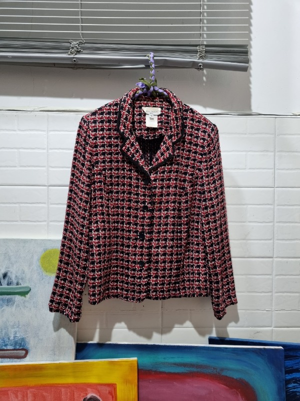 MISS DORBY 90&#039;s tweed check pattern jacket