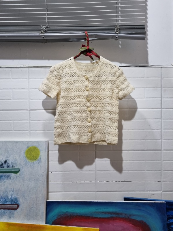 VINTAGE mesh detail knit