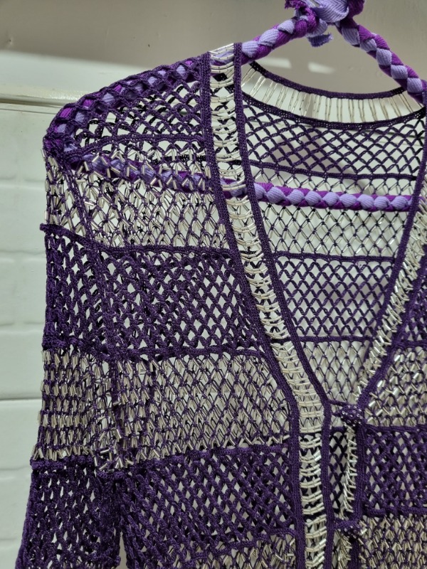 VINTAGE beadwork crochet top
