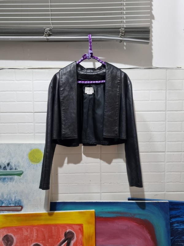 VAKKO leather bolero jacket