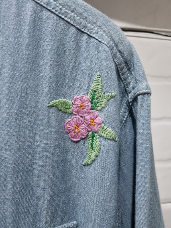 AMERICANINO embroidery chambray shirts