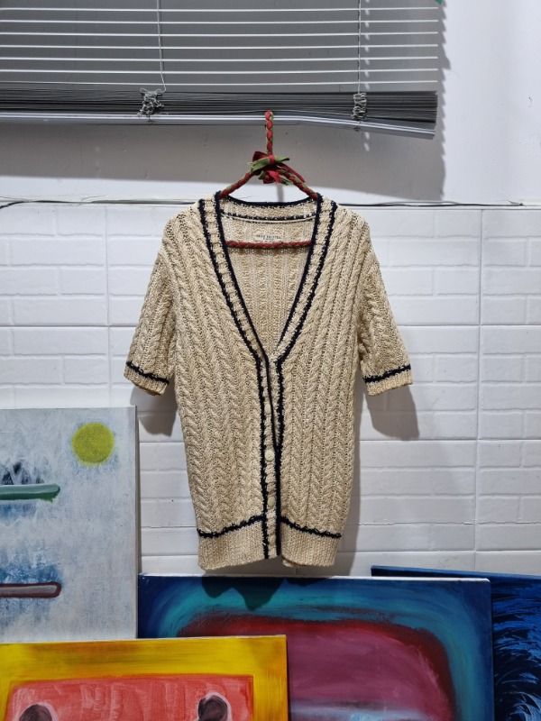 HAND KNITTED by melrose half  knit cardigan