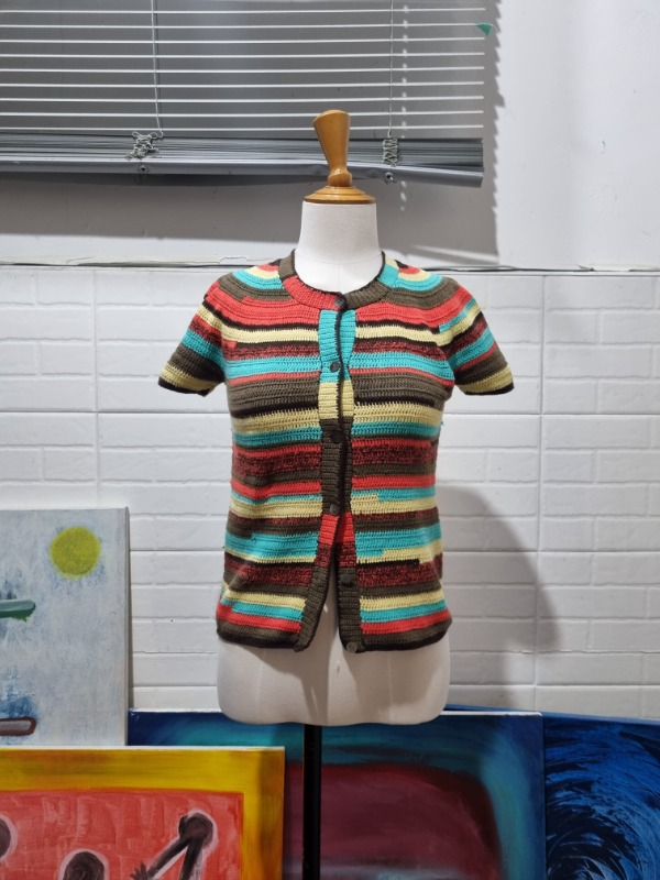 BEATRICE multicolor knit button top
