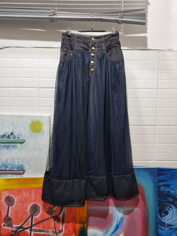 VINTAGE layered mesh skirt pants
