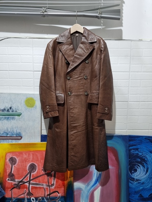 VINTAGE leather double coat