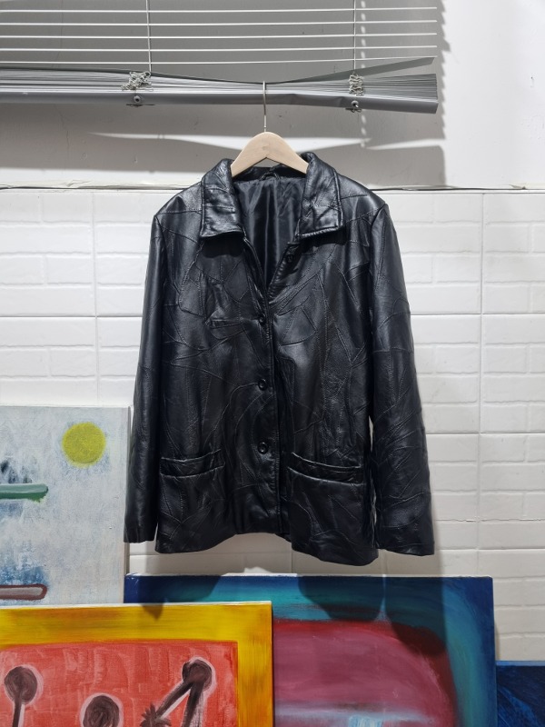 VINTAGE patchwork leather jacket