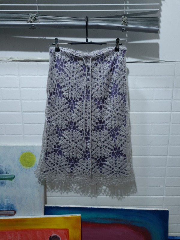 A R W mohair crochet skirt