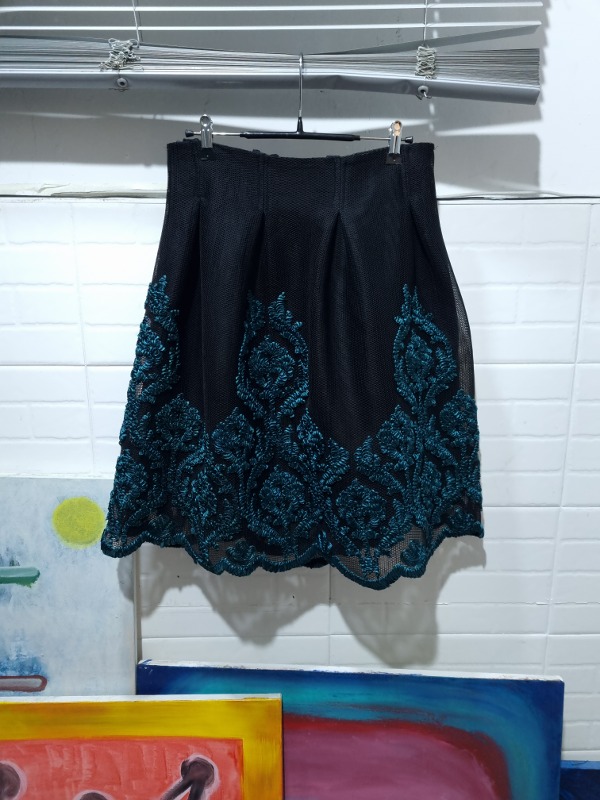 VINTAGE trimming detail mesh skirt (made in france)