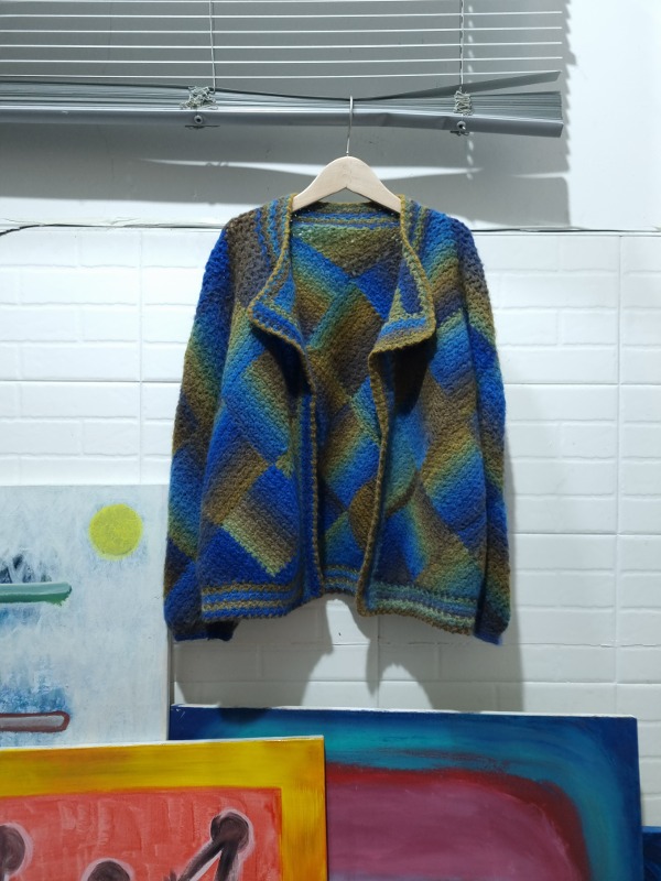 VINTAGE handmade knit open jacket