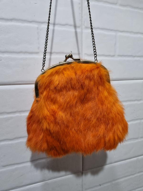 VINTAGE real rabbit fur bag